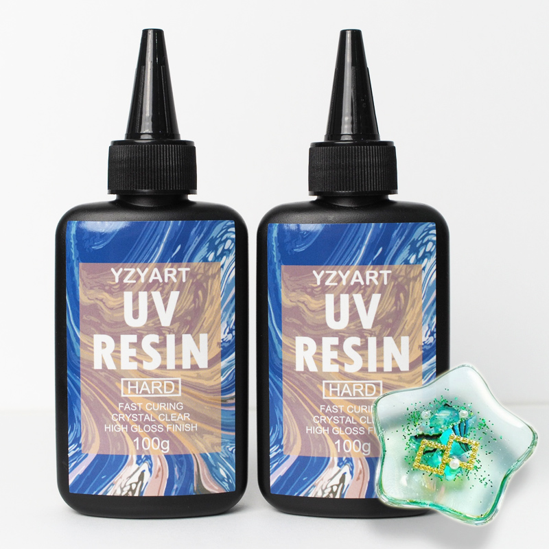 Resin Art Kit For Beginners - アップグレードされた UV 樹脂ハードスターターハードタイプクリスタルクリア樹脂アートジュエリー作成キット初心者最速硬化エポキシ樹脂