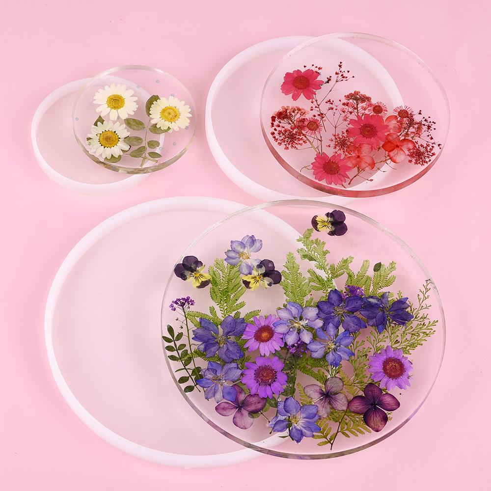 Coaster Mold Square - 長方形の円形および正方形のシリコーン型,エポキシ樹脂モールド,手作りの家庭用装飾ツール