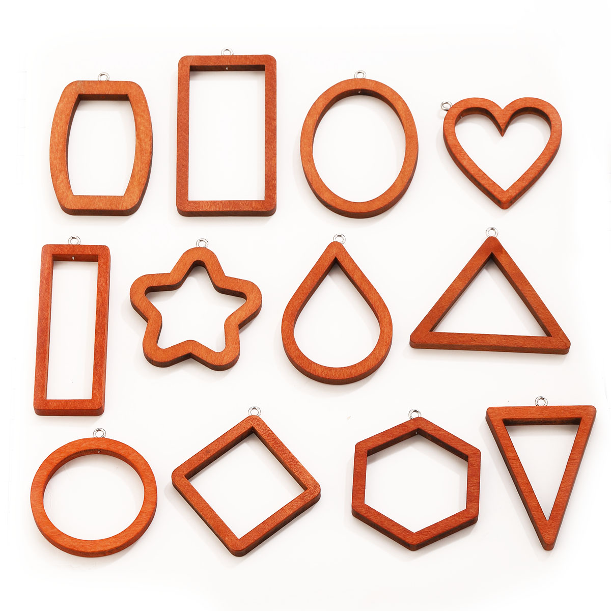 Resin Art Materials Wholesale - 10 個の三角形長方形木製幾何学チャームイヤリングブレスレットコネクタ所見 DIY UV 樹脂装飾ジュエリー作成用