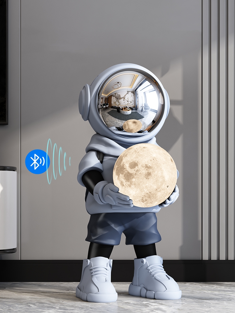 Resin Art Floor - 家の装飾のための創造的な宇宙飛行士の像,北欧のリビングルームの彫刻,芸術的な装飾品,インテリア,Bluetooth,床の装飾