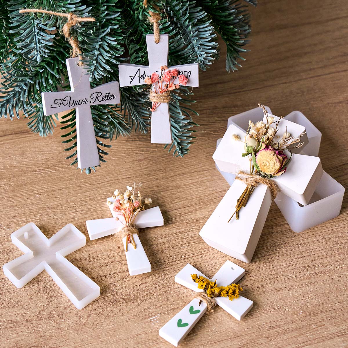クロスシリコーンキャンドルモールド DIY クリスマスオーナ - Coaster Mold Square のレビューと価格