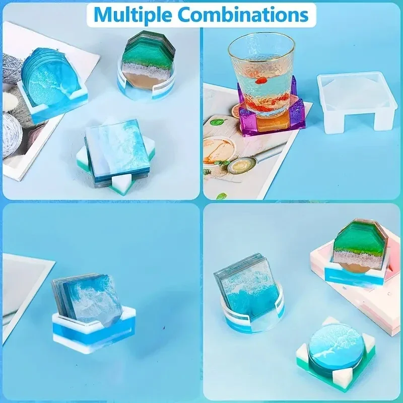 5個/セット DIY エポキシ樹脂カップコースター作成用シリ - Coaster Mold Square のレビューと価格