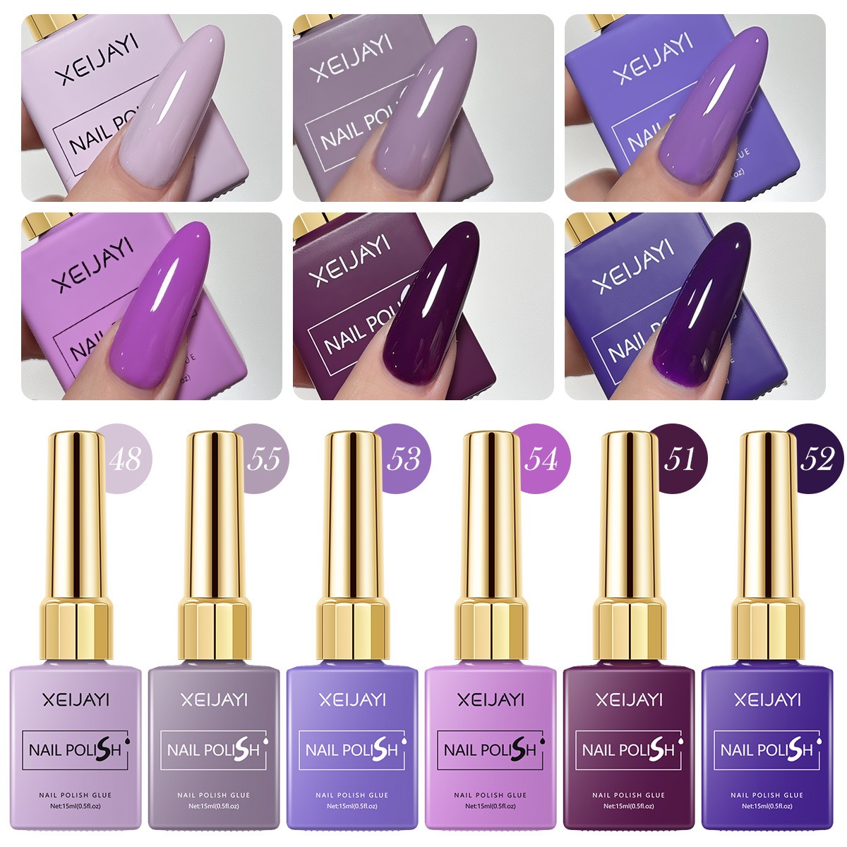 6 ピース/セット 15 ミリリットルジェルネイルポリッシュ - Resin Art Purple のレビューと価格