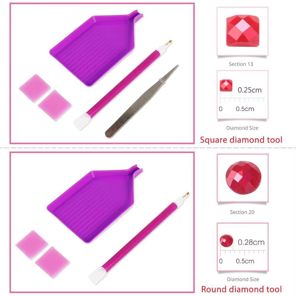 クロミ 5D DIY ダイヤモンドペインティングキット パー - Resin Art Purple のレビューと価格