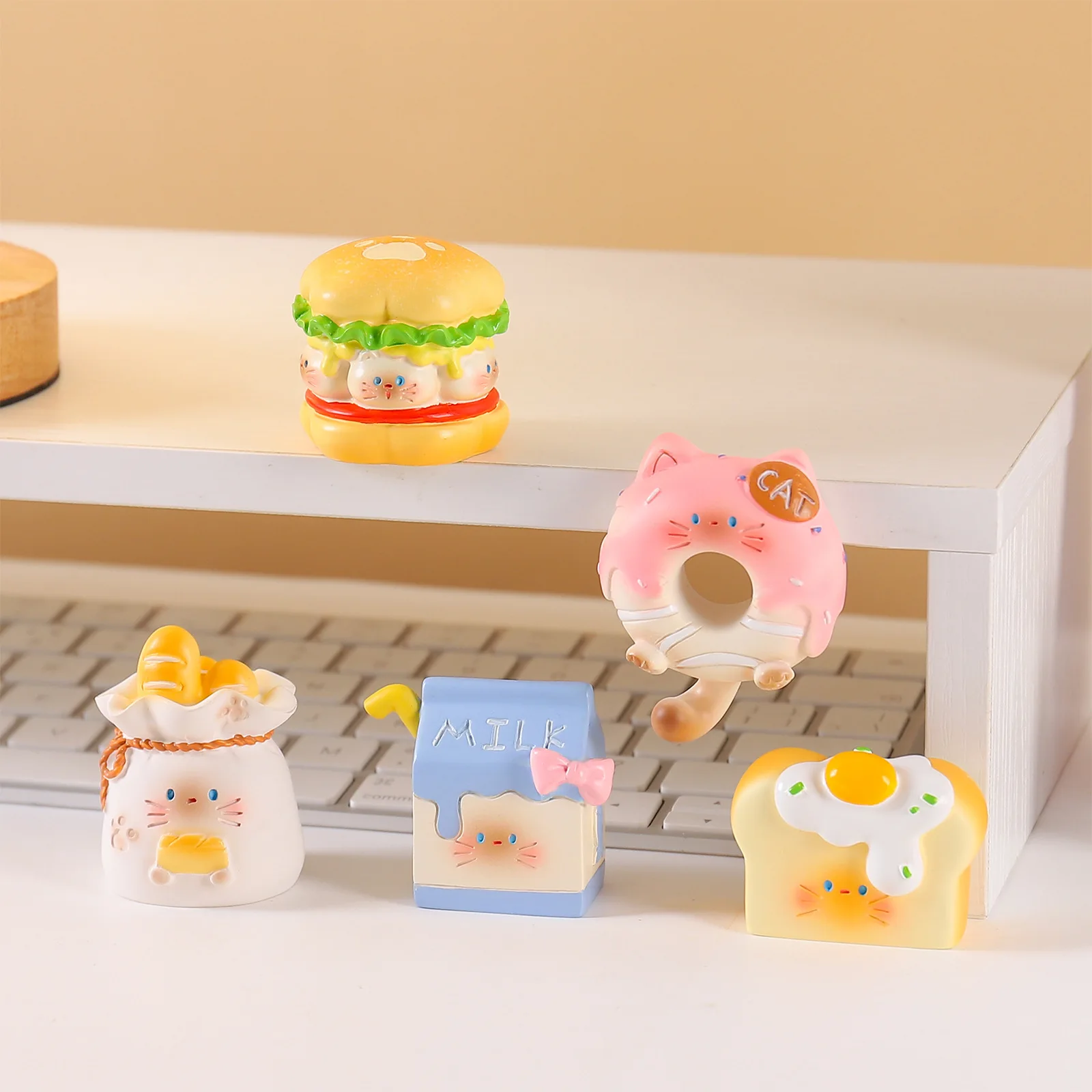 猫フードショップのブラインドボックス。かわいい猫のデザートフ - Resin Art Decoration Items のレビューと価格