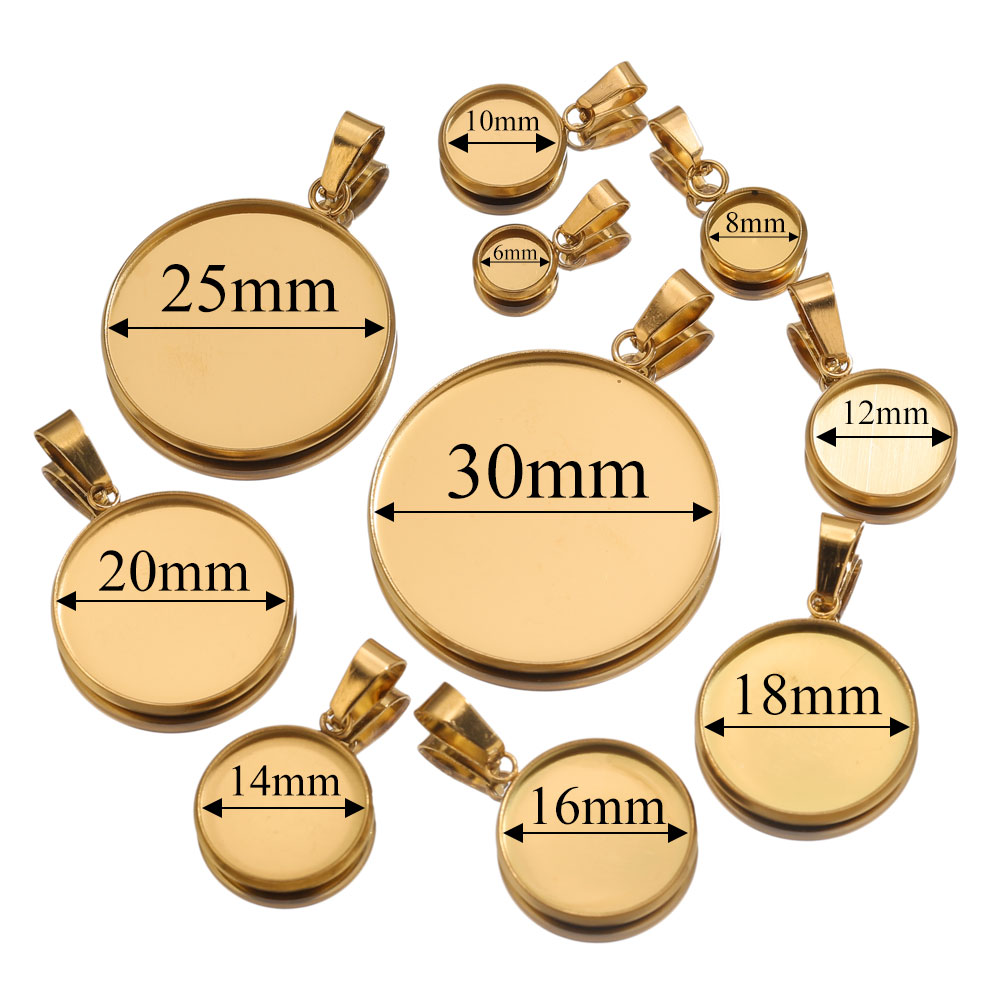 10 個ステンレス鋼ゴールドペンダント樹脂トレイベース DI - Resin Art Materials Wholesale のレビューと価格