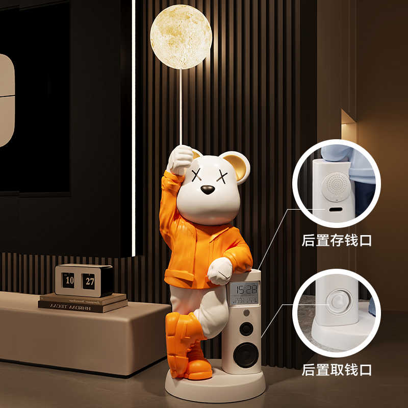 家の装飾クリエイティブ133CM貯金箱クマ像大型床置き装飾北 - Resin Art Floor のレビューと価格