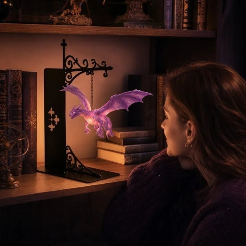 アンビエントライブラリー照明、ヴィンテージ風の紫色のドラゴン - Resin Art Purple のレビューと価格