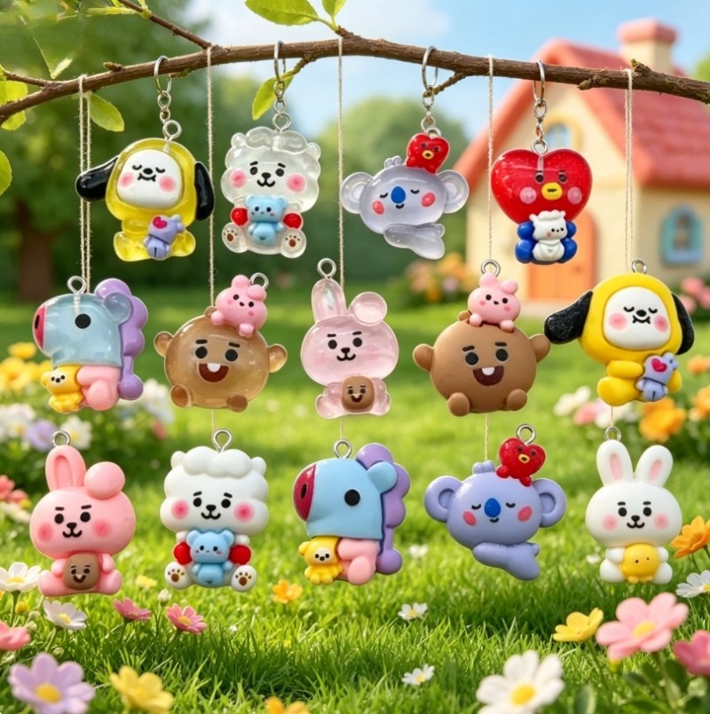 7 個 BT21 樹脂漫画チャーム DIY アクセサリークラ - Resin Art Materials Wholesale のレビューと価格