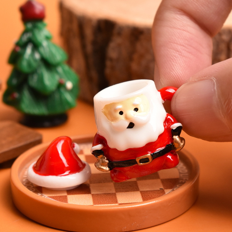 ミニサンタティーカップオーナメント - クリスマス工芸品、妖 - Resin Art Materials Wholesale のレビューと価格