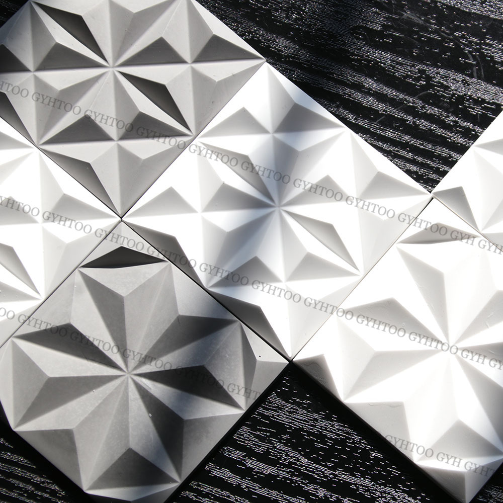 石膏製の正方形壁タイル用シリコン型、幾何学模様の装飾用壁レン - Coaster Mold Square のレビューと価格