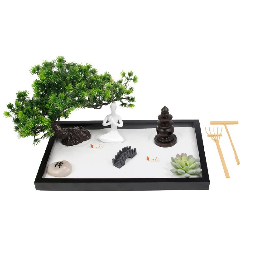 ミニ禅庭キット：瞑想とリラックスに最適な、耐久性に優れたデザ - Resin Art Decoration Items のレビューと価格