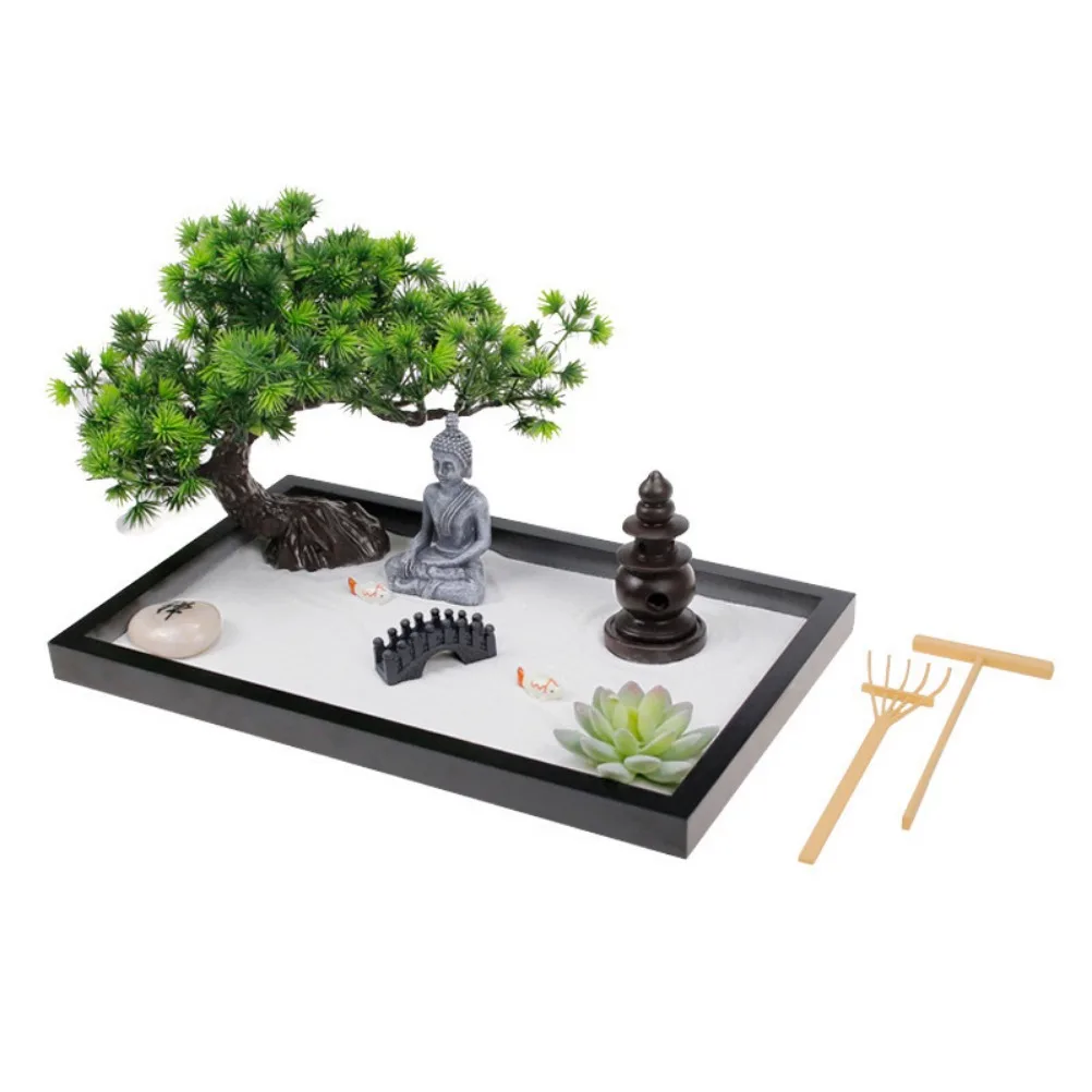 ミニ禅庭キット：瞑想とリラックスに最適な、耐久性に優れたデザ - Resin Art Decoration Items のレビューと価格