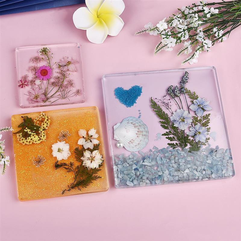 長方形の円形および正方形のシリコーン型,エポキシ樹脂モールド - Coaster Mold Square のレビューと価格