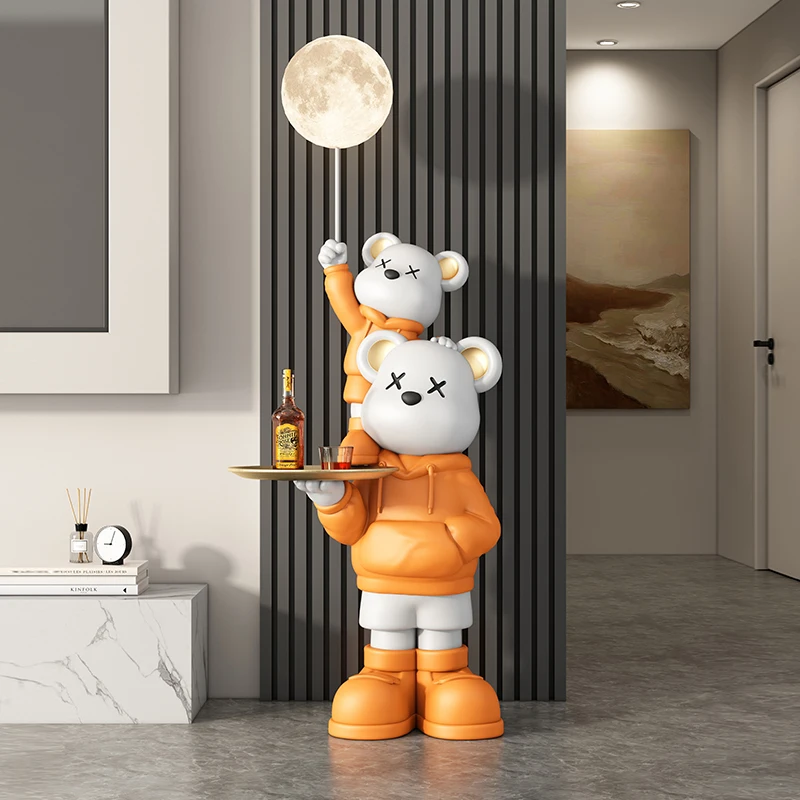 現代美術、家の装飾、ウェルカムスタチュー、樹脂製のクマの置物 - Resin Art Floor のレビューと価格