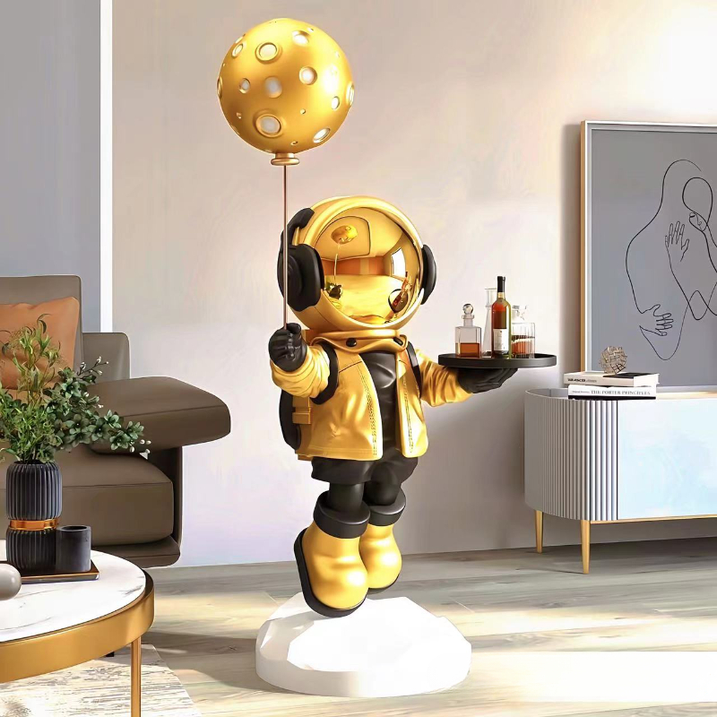 大型クリエイティブ宇宙飛行士フロアスタンド型収納オーナメント - Resin Art Floor のレビューと価格